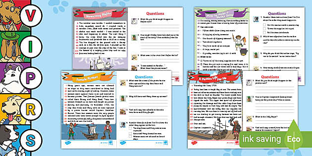 KS1 60-Second Reads: Pirates Activity Pack - Twinkl