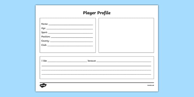 GAA Player Profile Template Twinkl Resources Ireland