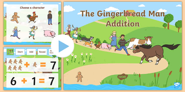 The Gingerbread Man Addition to 10 PowerPoint - powerpoints