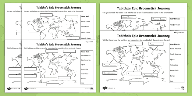 7 Continents 5 Ocean Worksheet Pdf A Magical Muddle