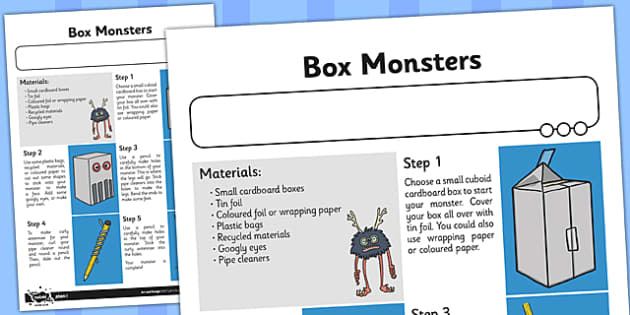 Instructions Box Monsters Profesor Hizo Twinkl