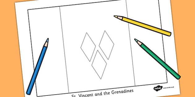 St Vincent and the Grenadines Flag Colouring Sheet - countries