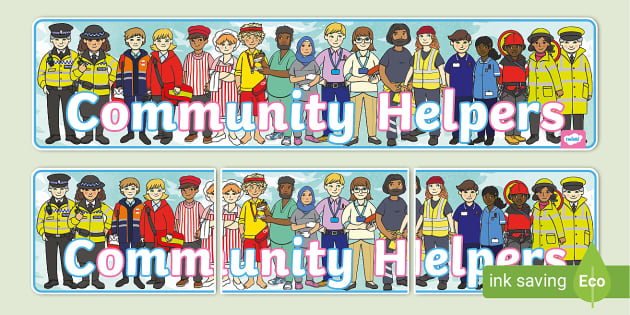 community-helpers-display-banner-teacher-made-twinkl