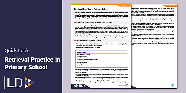 Quick Look: Retrieval Practice in Primary School