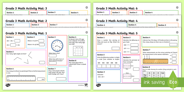 math activities for grade 3 6 differentiated activity mats