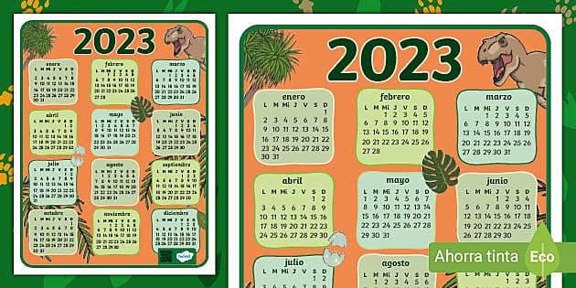 Calendario de dinosaurios 2023 (Teacher-Made) - Twinkl