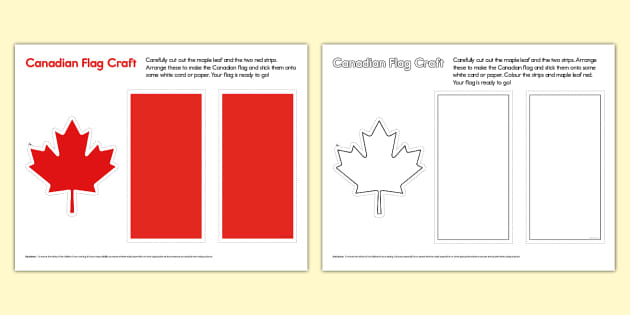 Canadian Flag Craft Activity (teacher made) - Twinkl