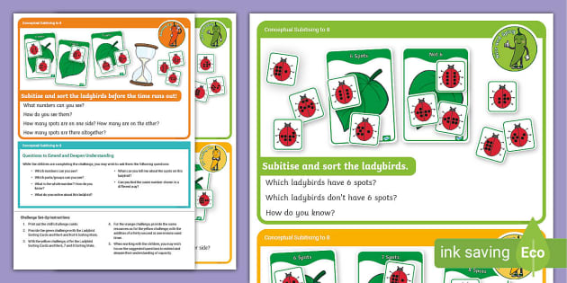 👉 Conceptual Subitising to 8 Chilli Challenge Subitising Spots