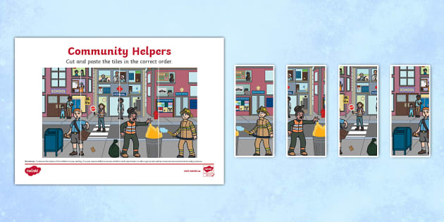 Community Helpers Puzzle Strips (teacher made) - Twinkl