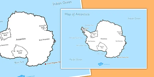 Antarctica In The Map Map Of Antarctica (Teacher Made)