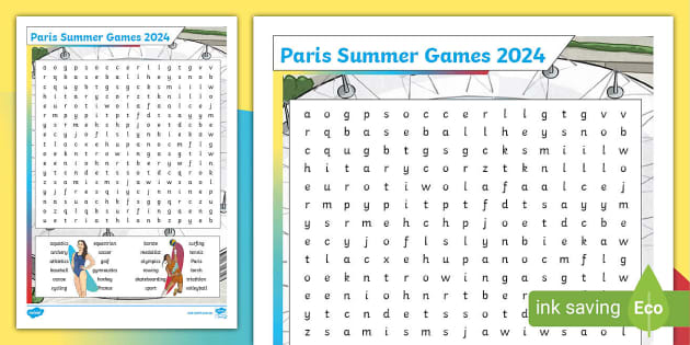 Paris Summer Games Word Search (teacher made) Twinkl