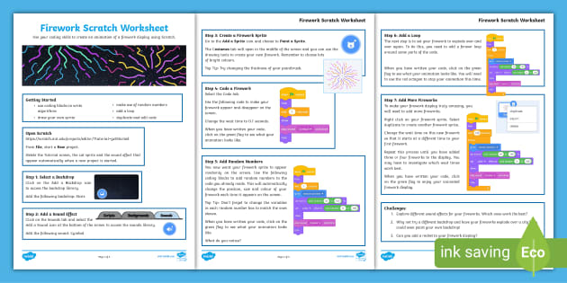 Firework Scratch Worksheet (teacher made) - Twinkl