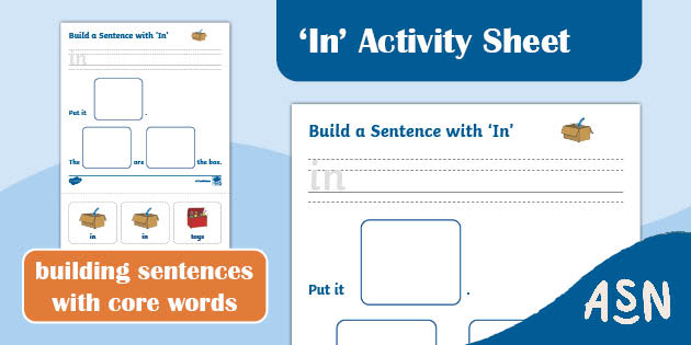 Core Words Sentence-Building Activity Sheet - In