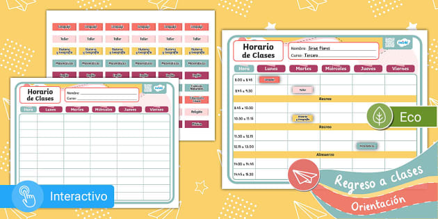 Horario De Clases Versión Vivid Teacher Made Twinkl 8785