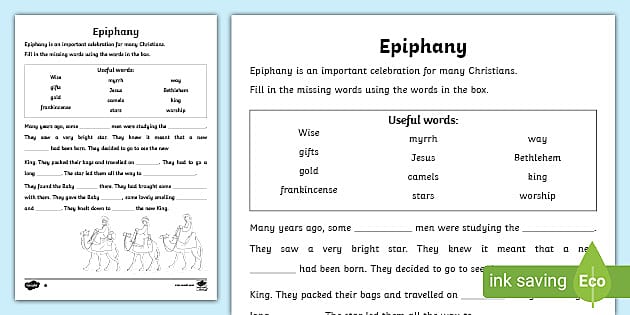 Epiphany Worksheets Ks1 English Resources