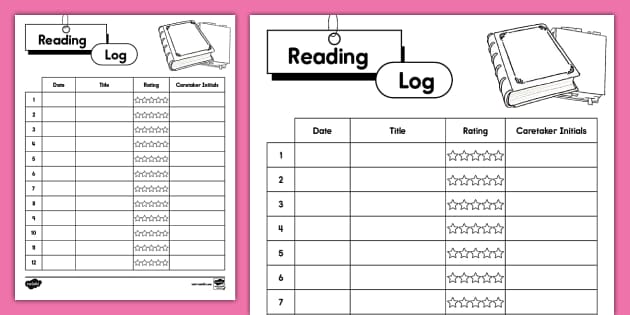Library Reading Log (teacher made) - Twinkl