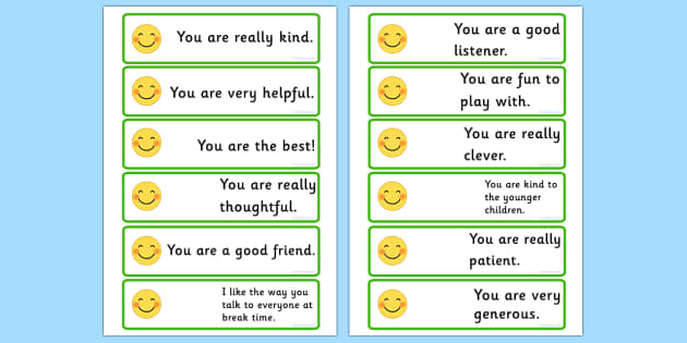 Giving A Compliment Worksheet