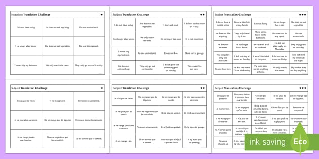 ffrench-negatives-translation-challenge-differentiated-worksheet