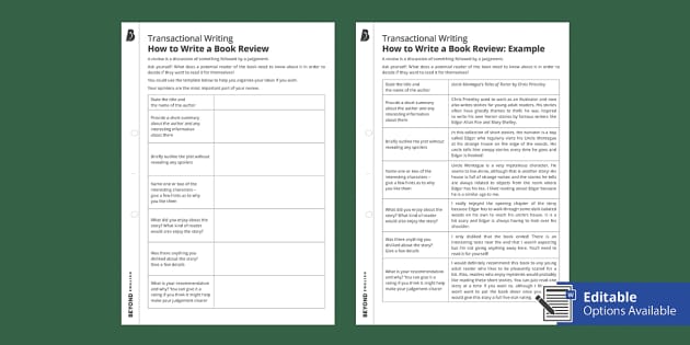 how to write a book review igcse