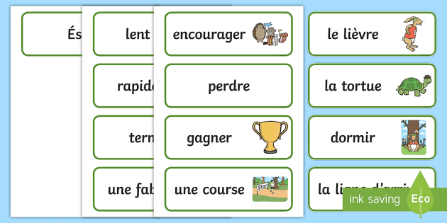 Cartes De Vocabulaire Le Lievre Et La Tortue