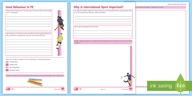 pe cover lesson worksheets teacher made