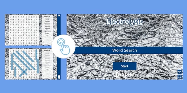 Electrolysis interactive word search ks4 science beyond