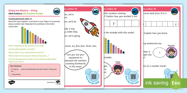 Year 1 DiM: Step 8 Count Backwards within 10 Activity Cards