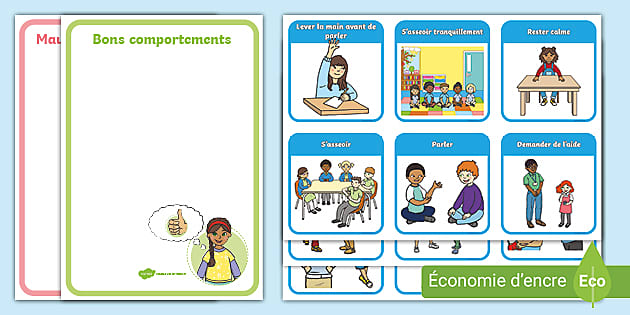 Imprimer gratuitement un tableau de comportement Montessori avec