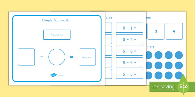 Simple Subtraction Activity Mat (teacher Made) - Twinkl