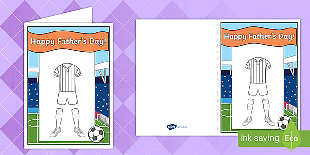 Colours Fathers Day Football Card For A Grandad Black and White Team Shirt 