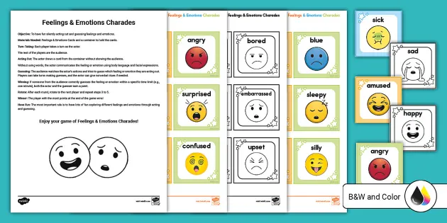 Emotions Vocabulary Charades | SEL | Twinkl USA - Twinkl