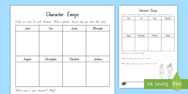 Years 5 And 6 Chapter Chat Character Emojis Activity To Support Teaching