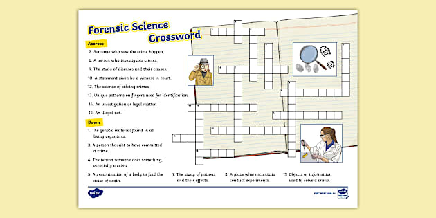 Forensic Science Crossword (Teacher Made) Twinkl