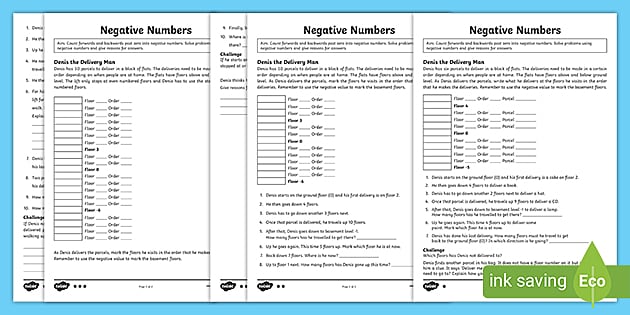 negative number problem solving year 4