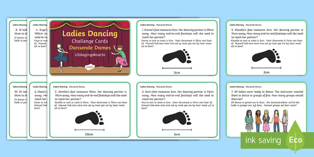 Nine Ladies Dancing Challenge Cards English/Afrikaans