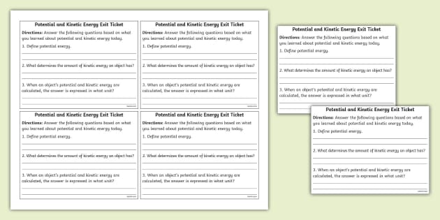 Answered: POTENTIAL & KINETIC ENERGIES WORKSHEET…