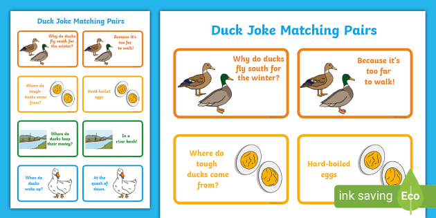 Duck Joke Matching Pairs (Hecho por educadores) - Twinkl