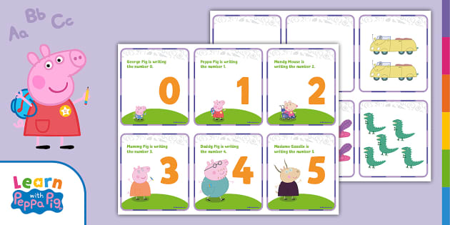 FREE Peppa Pig: Numbers 0-5 Matching Cards (teacher made)