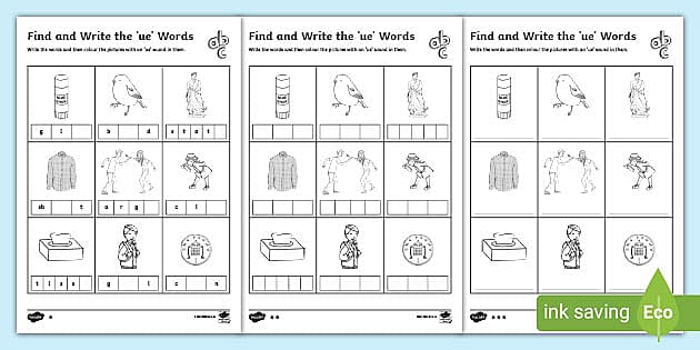 find-and-write-the-ue-words-differentiated-worksheets