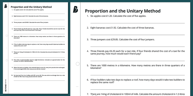 Unitary Method PowerPoint (Teacher-Made) - Twinkl