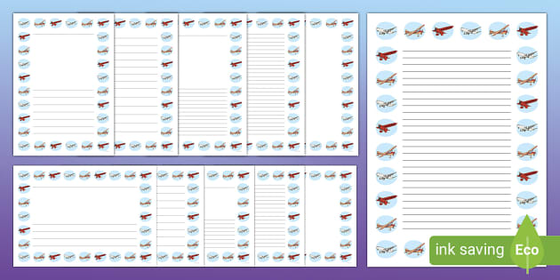 Aeroplane Page Borders (teacher made) - Twinkl