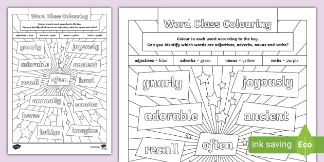 word class homework year 4