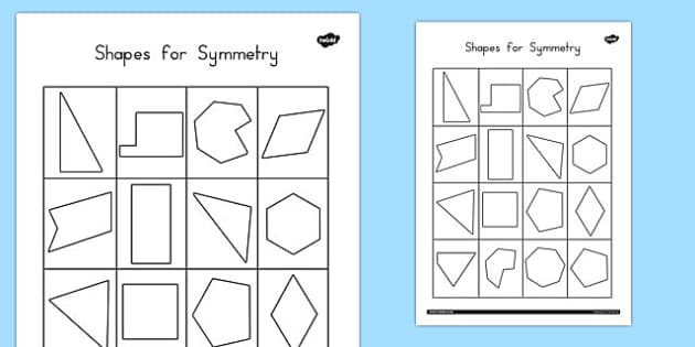 shapes for symmetry worksheet worksheet teacher made
