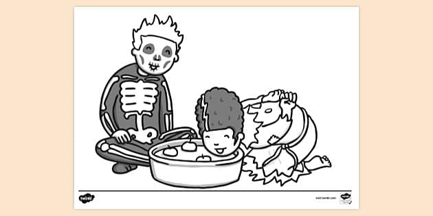 coloring for apple bobbing s