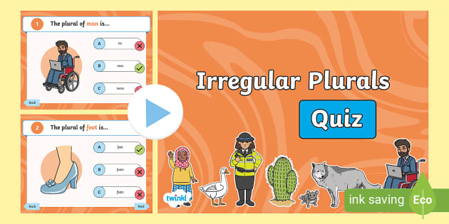 Regular & Irregular Plural Nouns Guided Practice - Lets Quiz