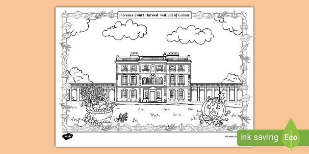 Florence Court Harvest Festival of Colour Colouring Page