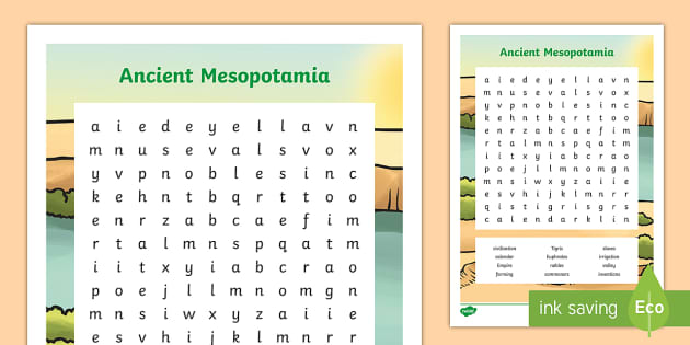 Ancient Mesopotamia Word Search teacher Made Twinkl