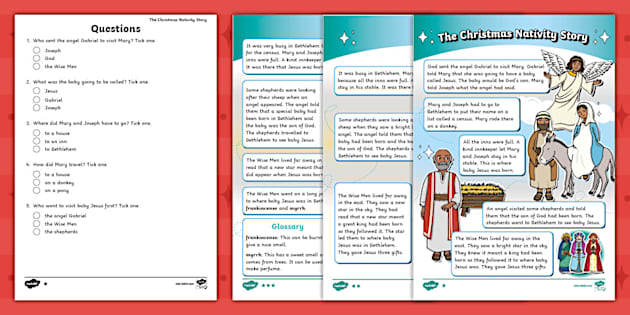 KS1 The Christmas Nativity Story Reading Comprehension