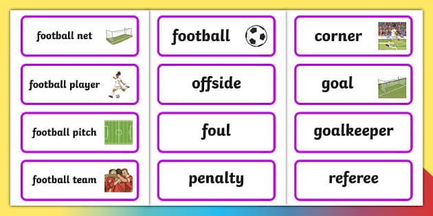 Goal. Learn football vocabulary with Vocabla