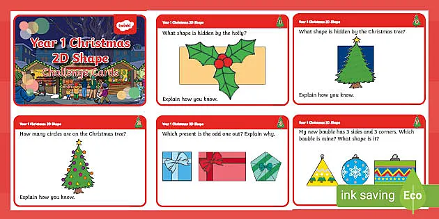 Name Five Christmas Challenge Cards (Teacher-Made) - Twinkl